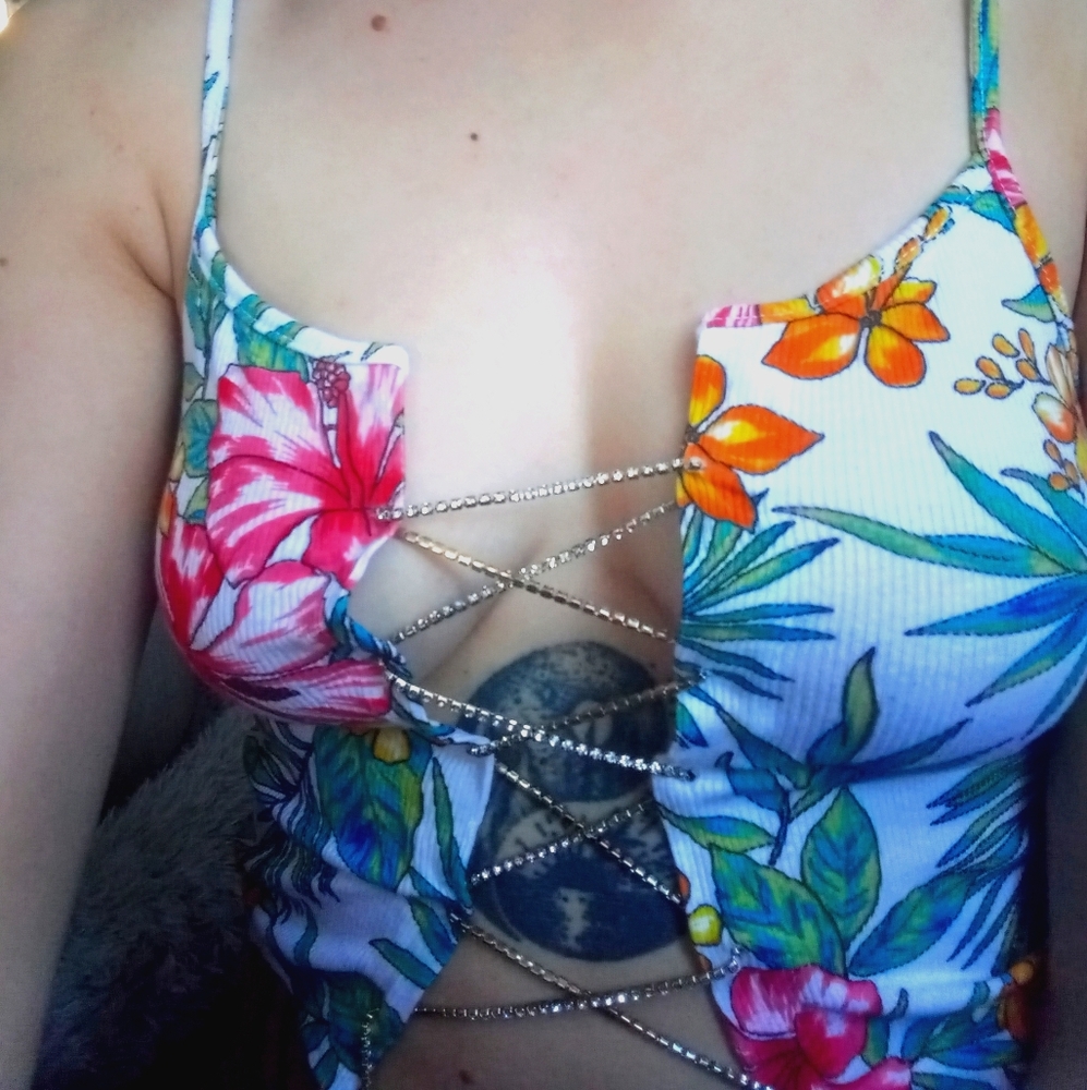 Floral Laced Crop Top